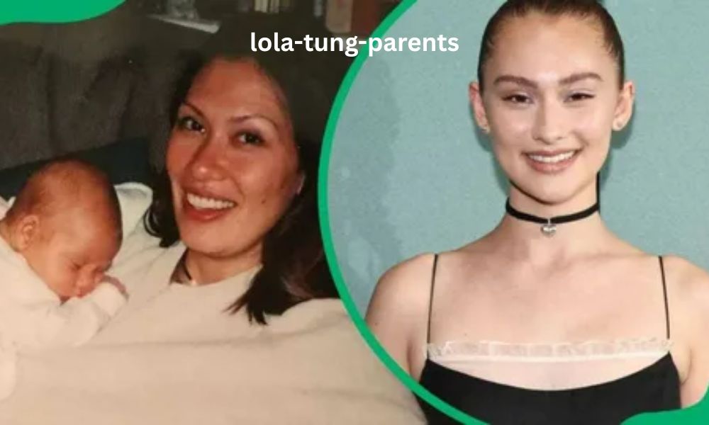 Lola Tung smiling with her supportive parents, highlighting the family behind her Swedish-Chinese heritage and rise to fame in The Summer I Turned Pretty.