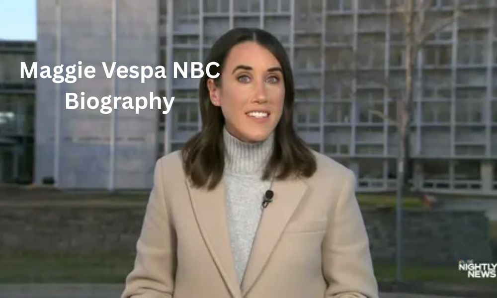 Maggie Vespa, NBC News national correspondent and fill-in anchor, reporting live from a news set or on location.
